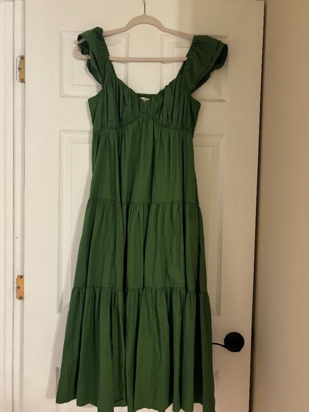 Abercrombie Flutter Sleeve Poplin Maxi Dress size Medium petite